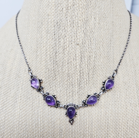 Jewelry - Amethyst Sterling Silver Necklace 925
